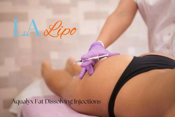 Woman having fat dissolving injections Cheltenham on thighs