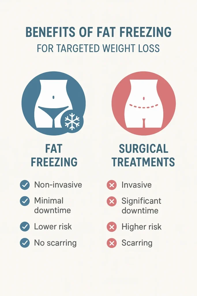 graphic showing the benefits of fat freezing Cheltenham
