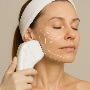 Woman having HI-FU to reduce wrinkles call LA LIPO Cheltenham Now!
