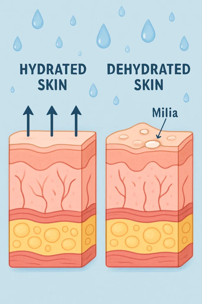 The importance of hydration and milia production Cheltenham