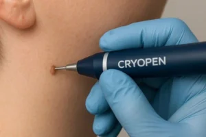 Person receiving skin tag removal Cheltenham